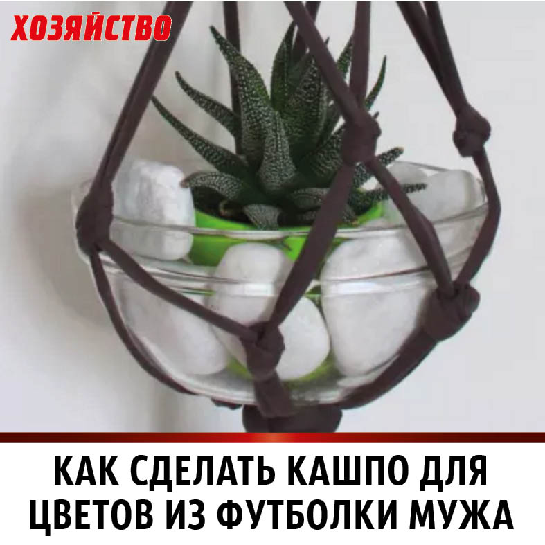 Как из старой футболки сделать кашпо для цветов Как из старой футболки сделать кашпо для цветов